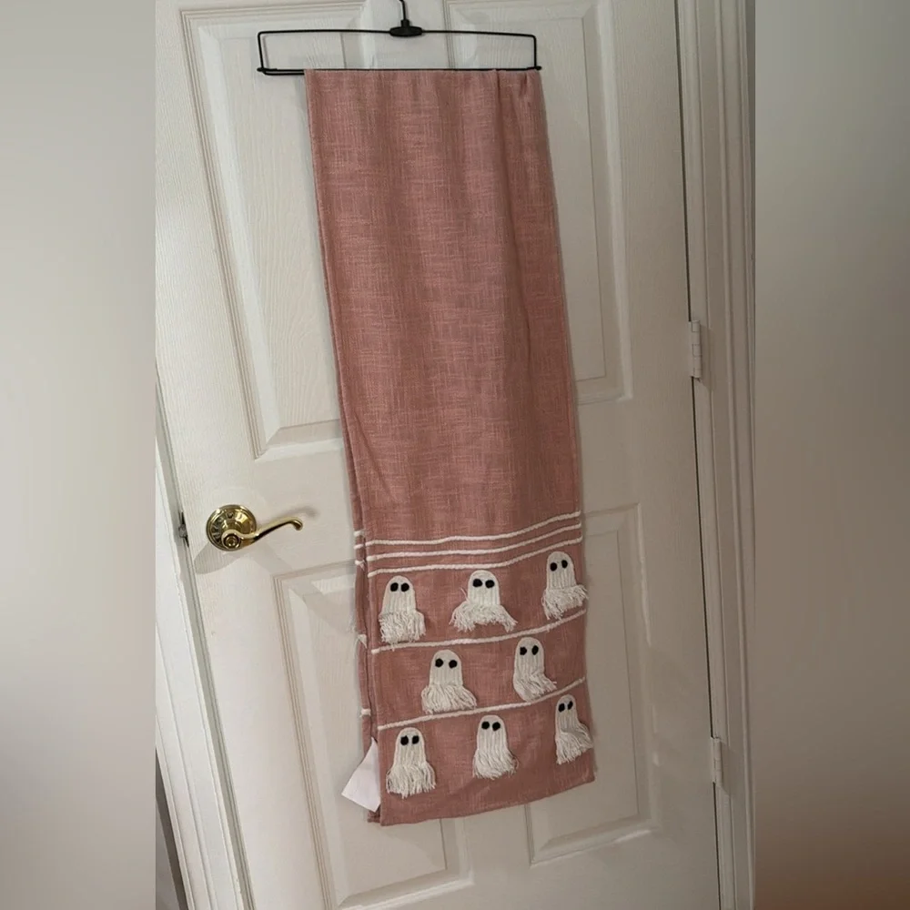 Pink Ghost Fringe table runner 15x90
